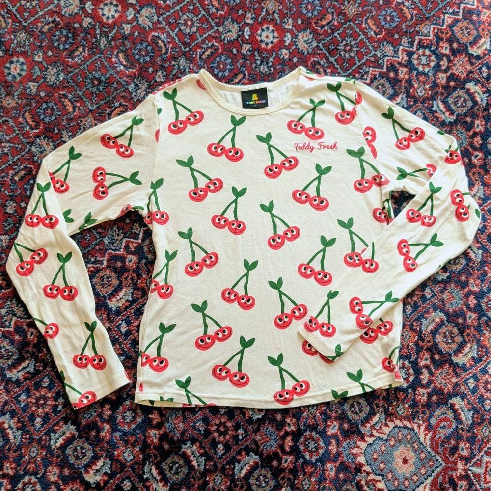 Teddy Fresh Cherry Print Long Sleeve Shirt